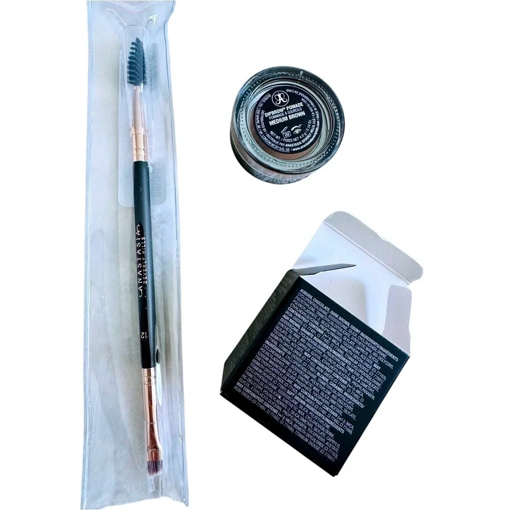Anastasia Beverly Hills Dipbrow Pomade (Medium Brown) and 12 Dual-Ended Brush‎
